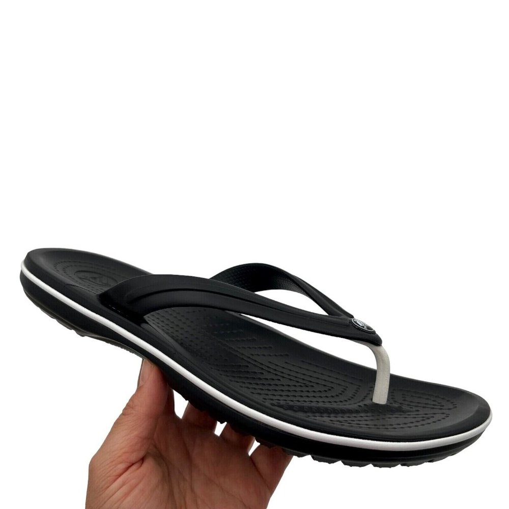 Crocs Men's Flip‎ Flop Sandal Size 9 Black Water Friendly Lightweight & Comfy - Picture 13 of 16